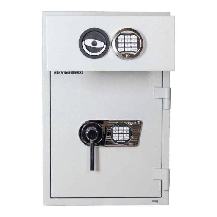 E/D/E Coffre-fort meuble D1 65 serrure électronique gris clair