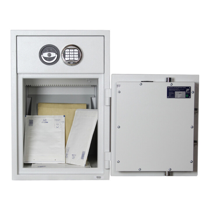 E/D/E Coffre-fort meuble D1 65 serrure électronique gris clair