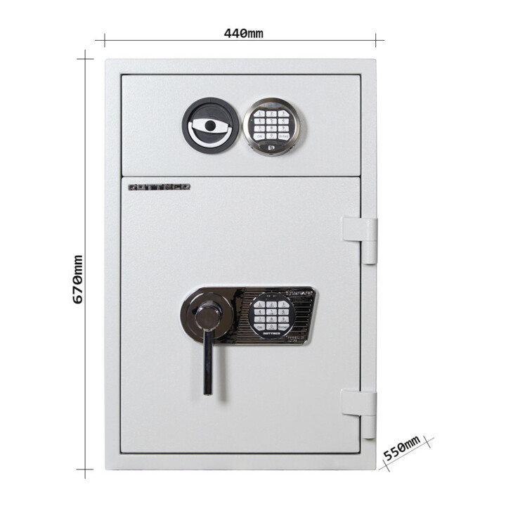 E/D/E Coffre-fort meuble D1 65 serrure électronique gris clair
