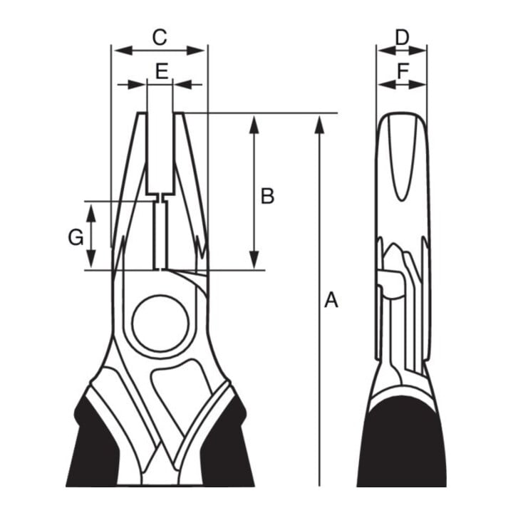 E/D/E Connectorzange Telekommunikation 160mm ergo