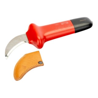 E/D/E Couteau à câble lame courbée isolée 180 mm