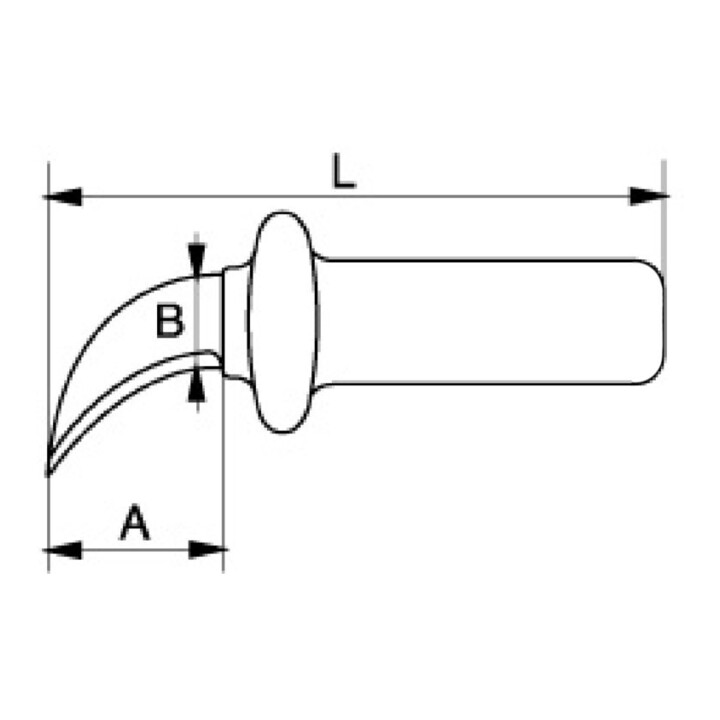 E/D/E Couteau à câble lame courbée isolée 180 mm