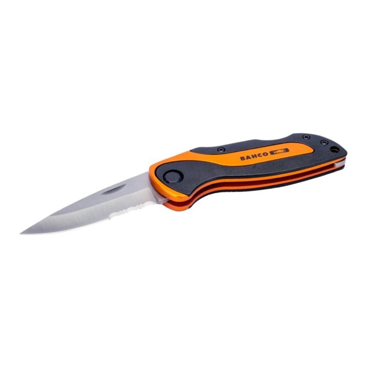 E/D/E Couteau de sport 75 mm lame pliable partiellement dentée