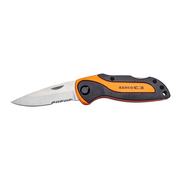 E/D/E Couteau de sport 75 mm lame pliable partiellement dentée
