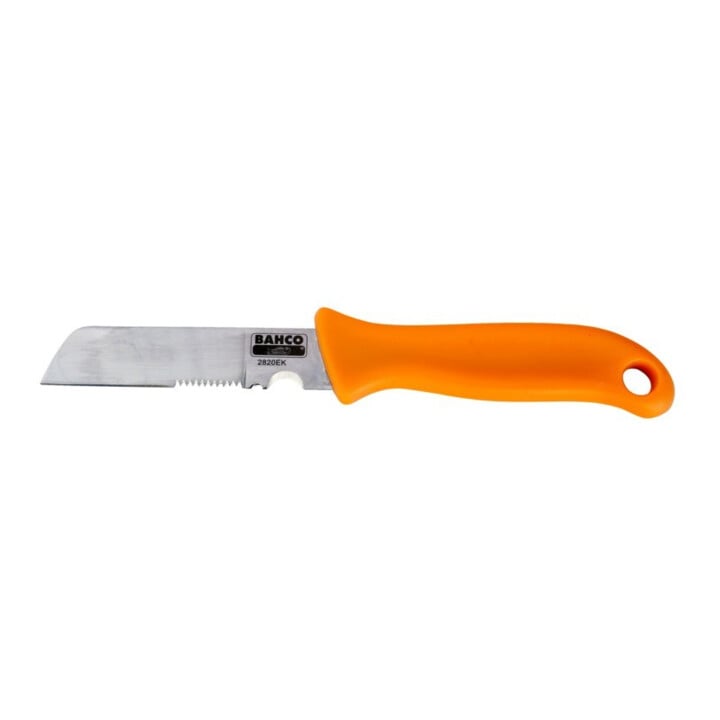 E/D/E Couteau d’électricien 200 mm manche plastique lame acier inox 22 mm