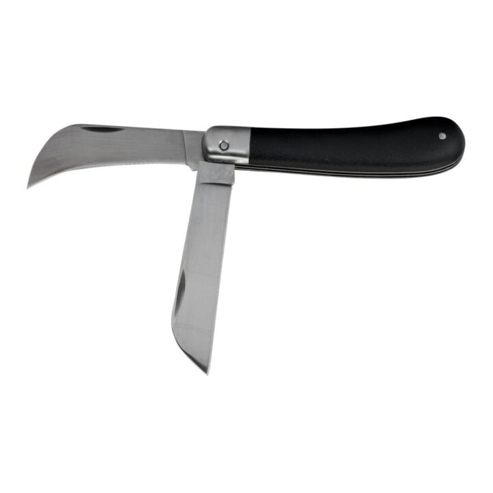E/D/E Couteau d'électricien pliant avec manche plastique 2 lames