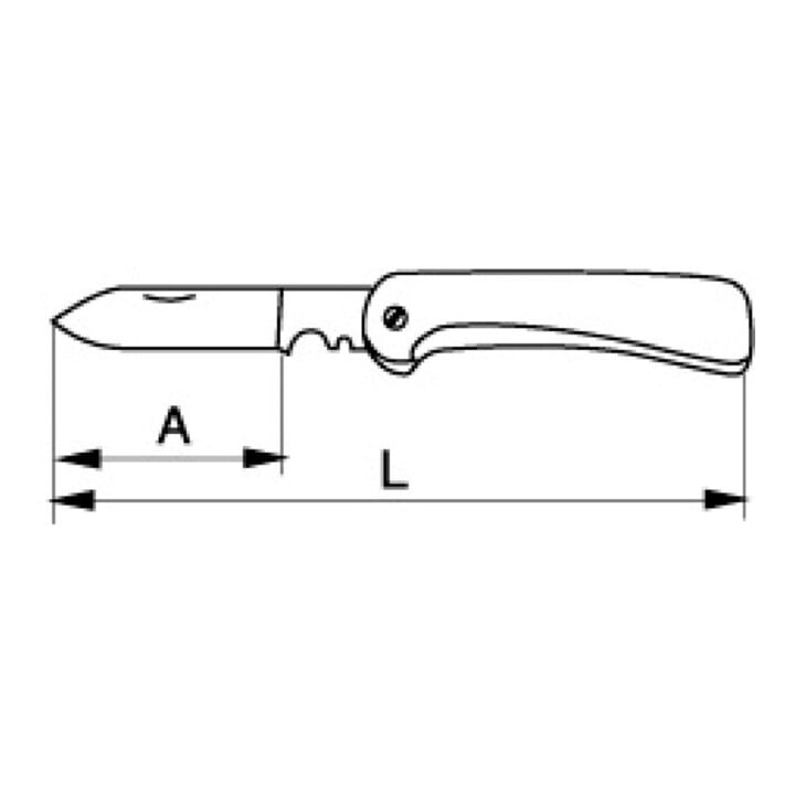E/D/E Couteau d'électricien pliant manche plastique lame 65 mm