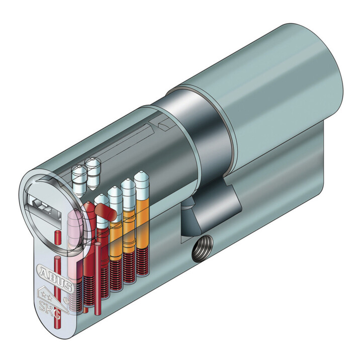 E/D/E Cylindre de porte PDZ EC550 BL45/45 N+G 3 clés réversibles laiton mat nickelé