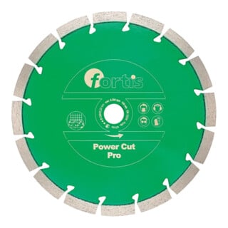 E/D/E Disque de découpe diamant Power Cut Pro Ø 180 mm segment laser, alésage 22,2 mm