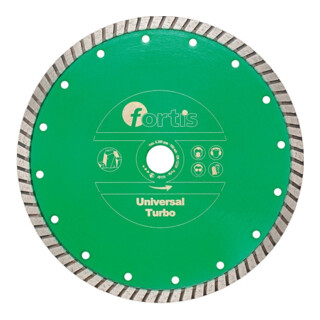 E/D/E Disque diamanté de découpe universel Turbo Ø 180 mm segment turbo, alésage 10 mm