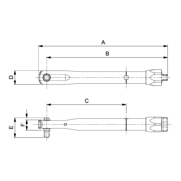 E/D/E Drehmomentschlüssel 1/4" 1-5Nm ohne Knarren-Funktion