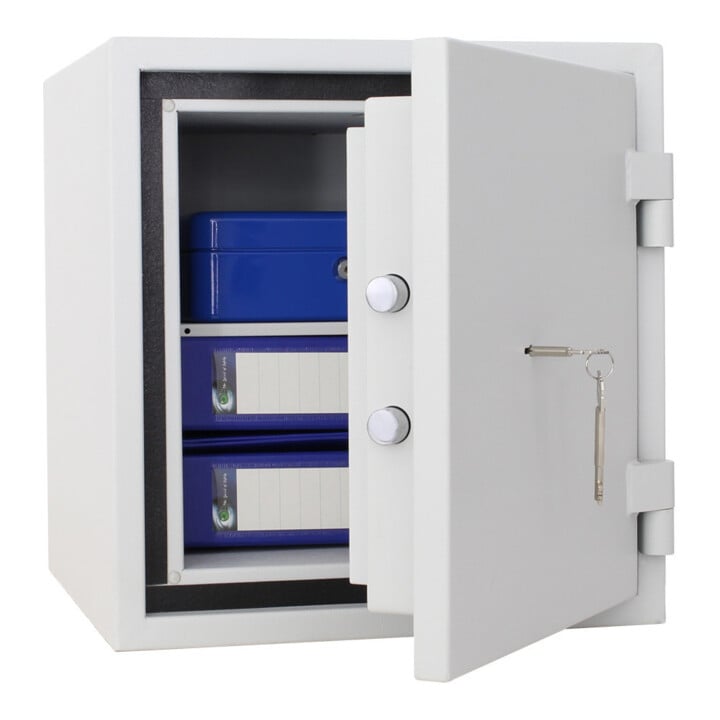 E/D/E Feuerschutztresor Fire Safe 40 Doppelbartschloss lichtgrau