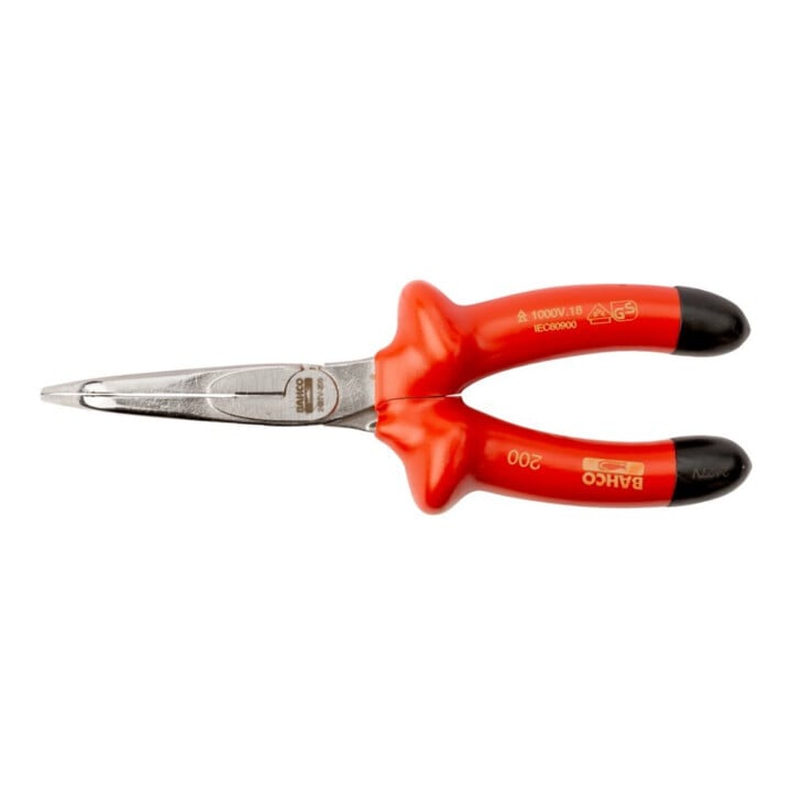 E/D/E Flachrundzange Verchromt Isoliert 60G Abgewinkel