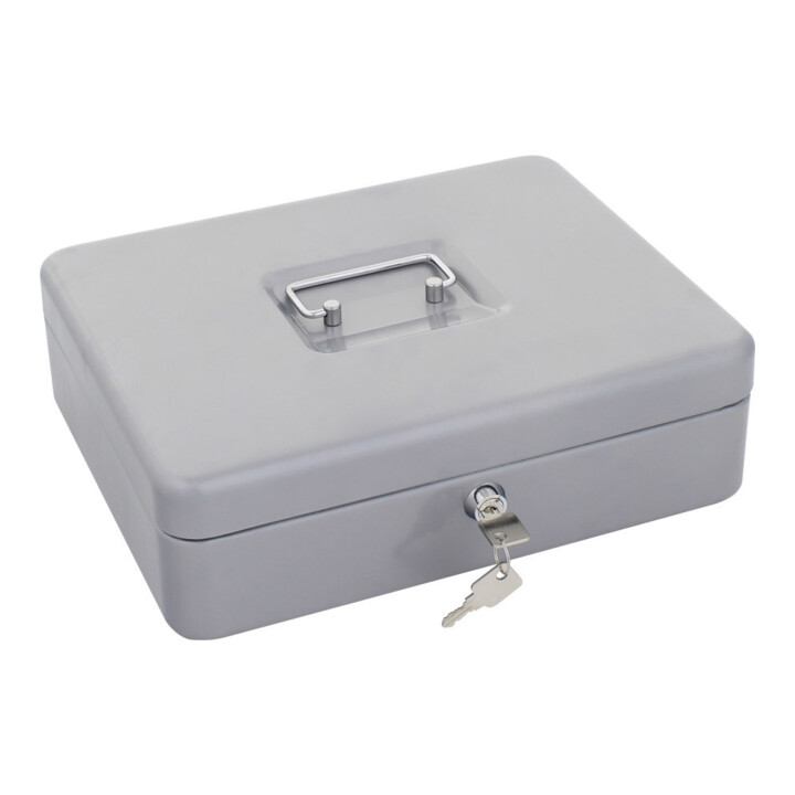 E/D/E Geldkassette HomeStar Euro 1 Zylinderschloss Silber