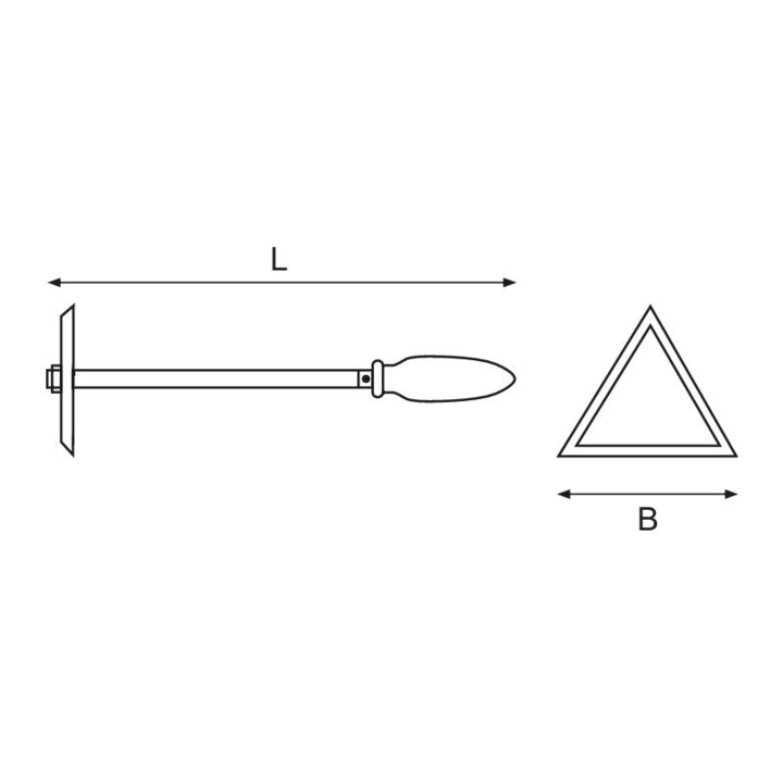 E/D/E Grattoir triangulaire 450 mm antidéflagrant