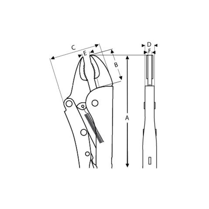 E/D/E Gripzange Wellenförmige Backen 140mm