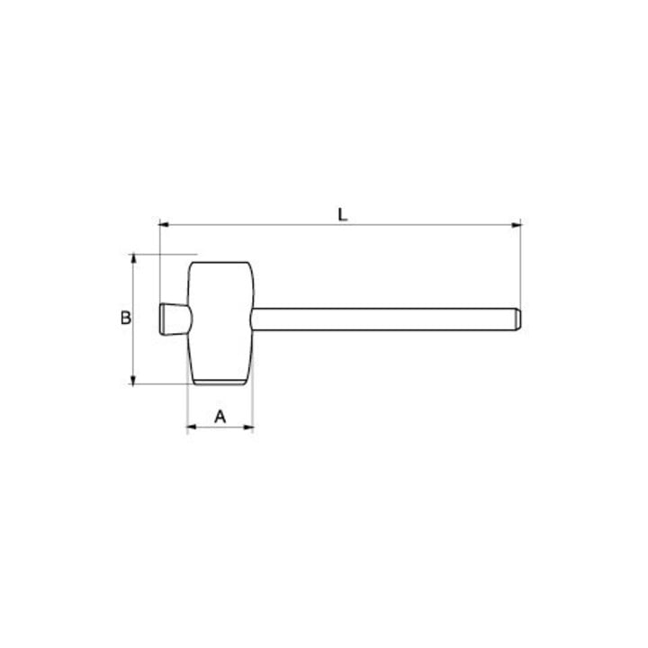 E/D/E Gummihammer 7 20G 360mm Kopf 90 x 139 Holzgriff