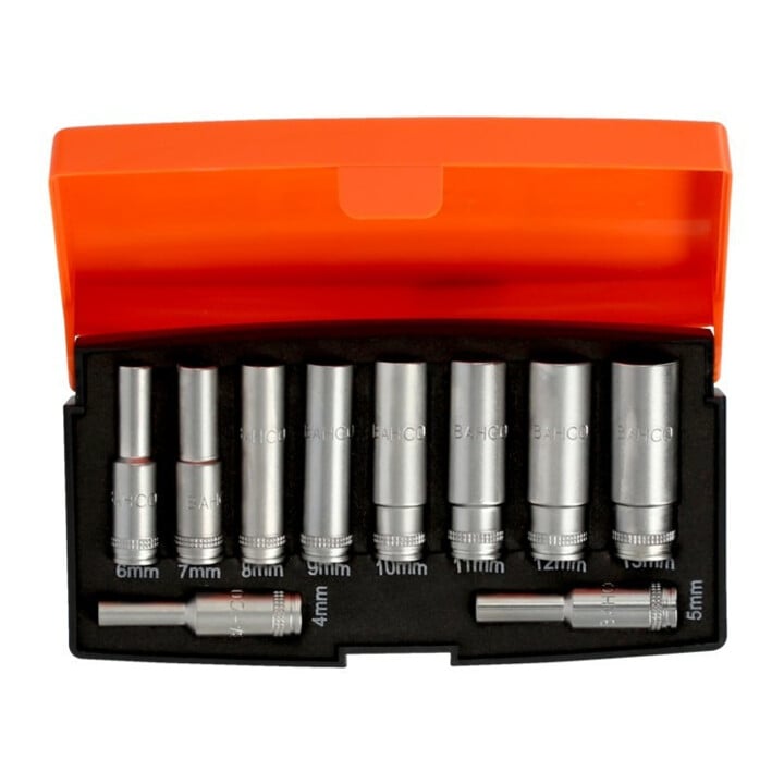 E/D/E Jeu de clés à douille 1/4" S0810L mat en acier rapide haute performance
