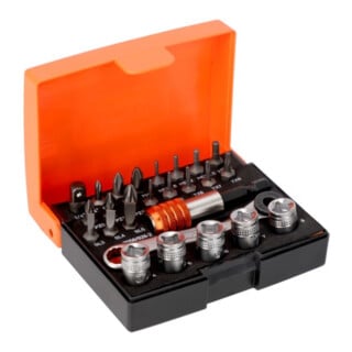 E/D/E Jeu de clés à douille à embouts 1/4" 26 pièces