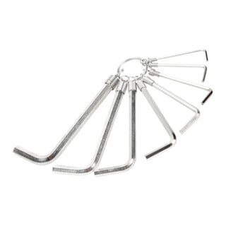 E/D/E Jeu de tournevis d'angle 8 pièces 6 pans nickelé sur anneau