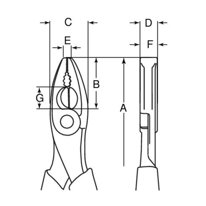 E/D/E Kombizange 180mm verchromt isoliert