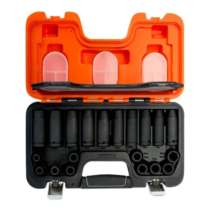 E/D/E Kraftsteckschlüssel-Satz 1/2" 10 bis 19mm lang 10-fach