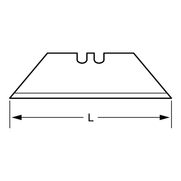 E/D/E Lame trapézoïdale 60x19 mm acier au carbone 5 lames de rechange