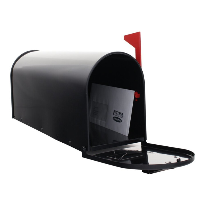 E/D/E Mailbox T00217 Stahl pulverbeschichtet schwarz 165 x 220 x 480mm