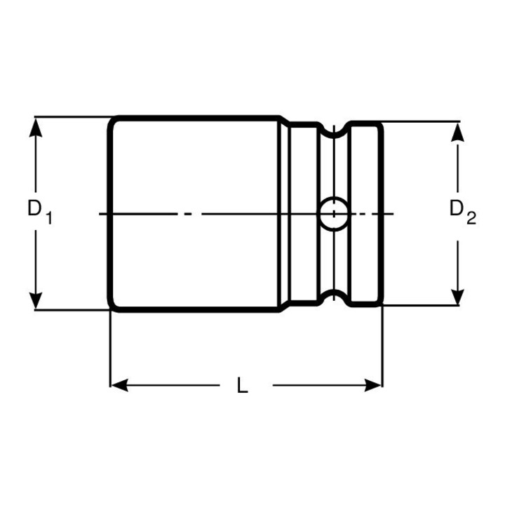 E/D/E Masch. Betät. Steckschlüssel-Einsatz 3/4" 6Kant SW 23