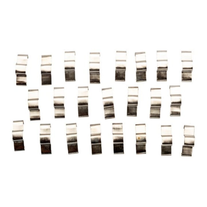 E/D/E Metall-Clips 1/4" Einsätze Rail-187 264 vernickelt Federstahl