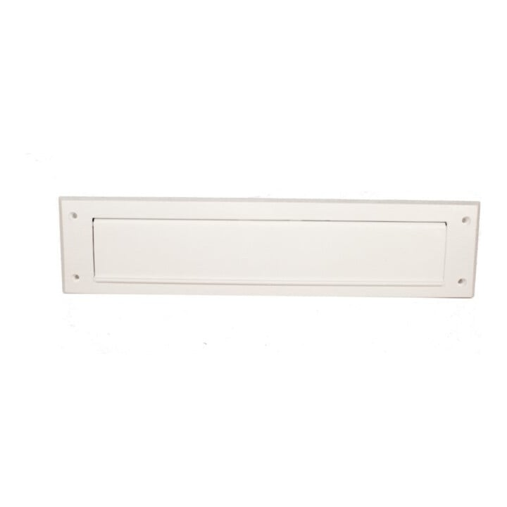 E/D/E Ouverture de boîte aux lettres avec brosse, aluminium blanc 345 x 82 x 12 mm