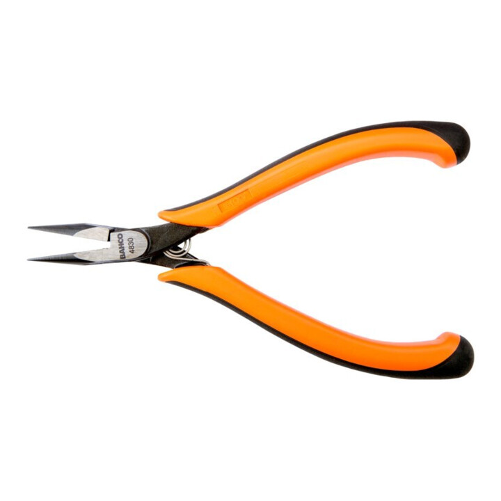 E/D/E Pince à bec pointu 135 mm avec surfaces de préhension dentelées