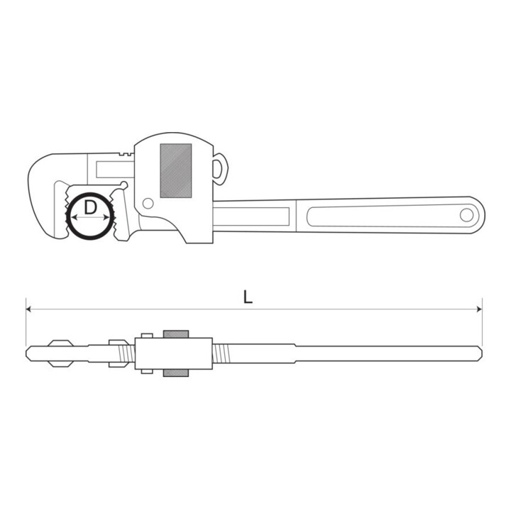 E/D/E Pince à tuyau 1200 mm antidéflagrante
