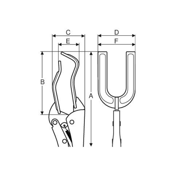 E/D/E Pince à tuyaux Grip 280 mm finition chromée laquée noire