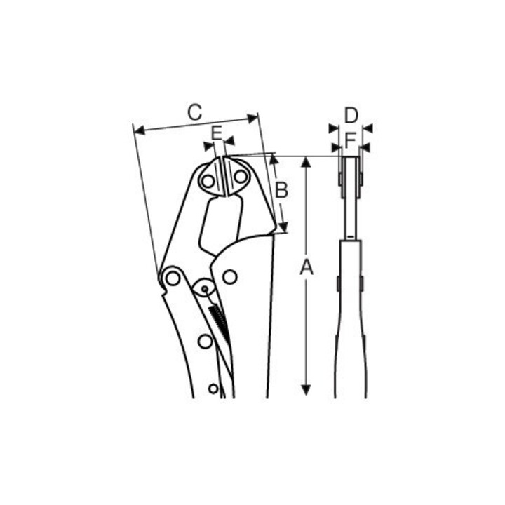 E/D/E Pince Grip avec mors parallèles 250 mm chromée