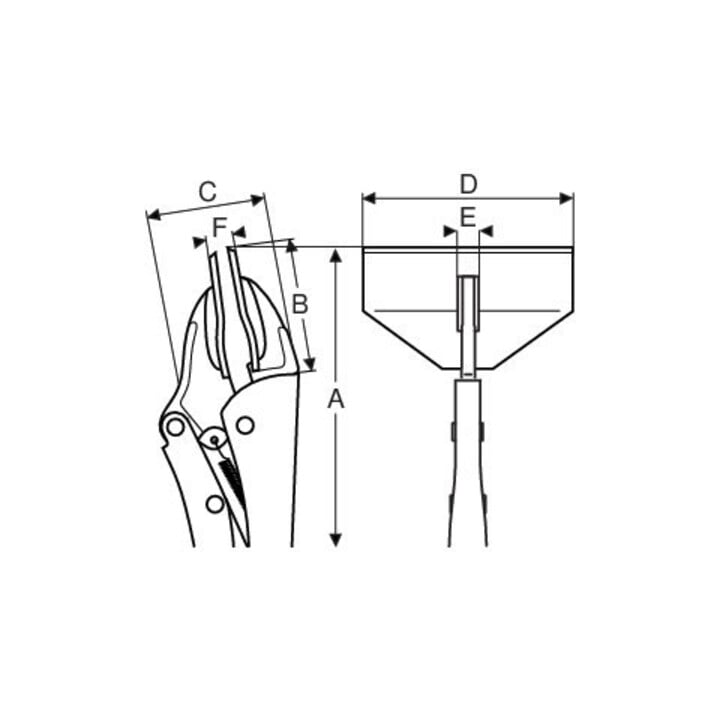 E/D/E Pince Grip pour tôle 180 mm finition nickel noir