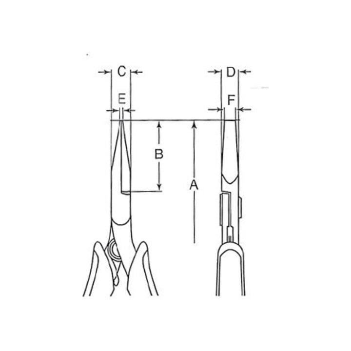 E/D/E Pince plate Ergo brunie, mors plats 135 mm