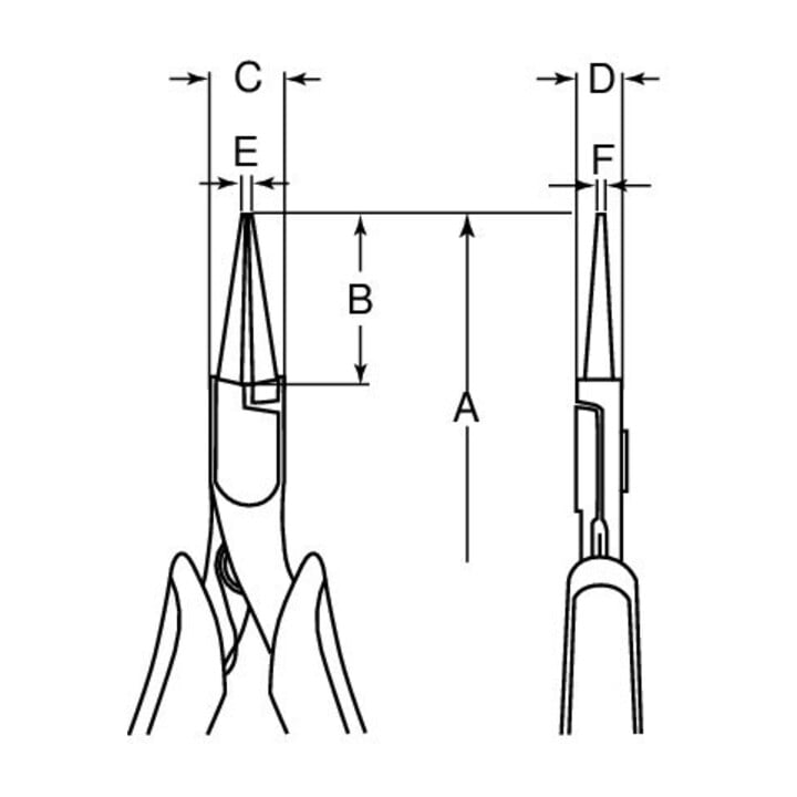 E/D/E Pince ronde Ergo 135 mm brunie