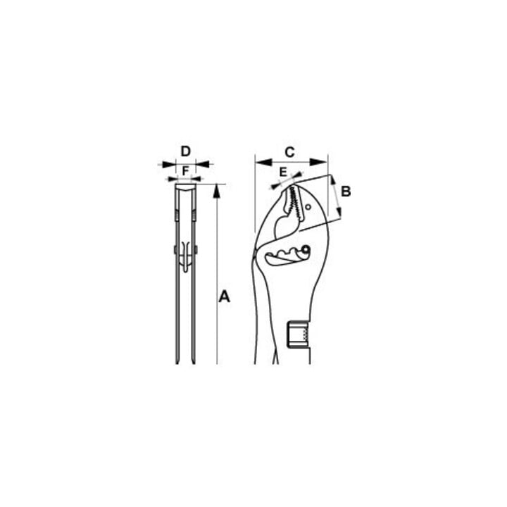 E/D/E Pince Universal-Grip 300 mm avec mâchoires extra longues