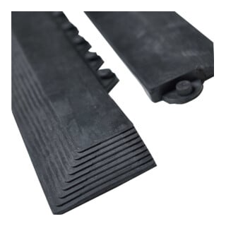 E/D/E Profilé de bord en caoutchouc SBR/NR 990 x 75 mm noir sans bande à boutons droite