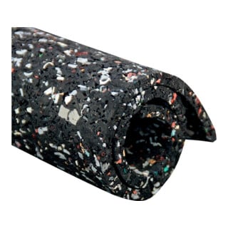 E/D/E Recyclingmatte Gummi/PU 10mm schwarz-bunt 1500mm 5m