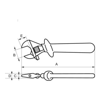 E/D/E Rollgabelschlüssel isoliert SW 43mm 390mm