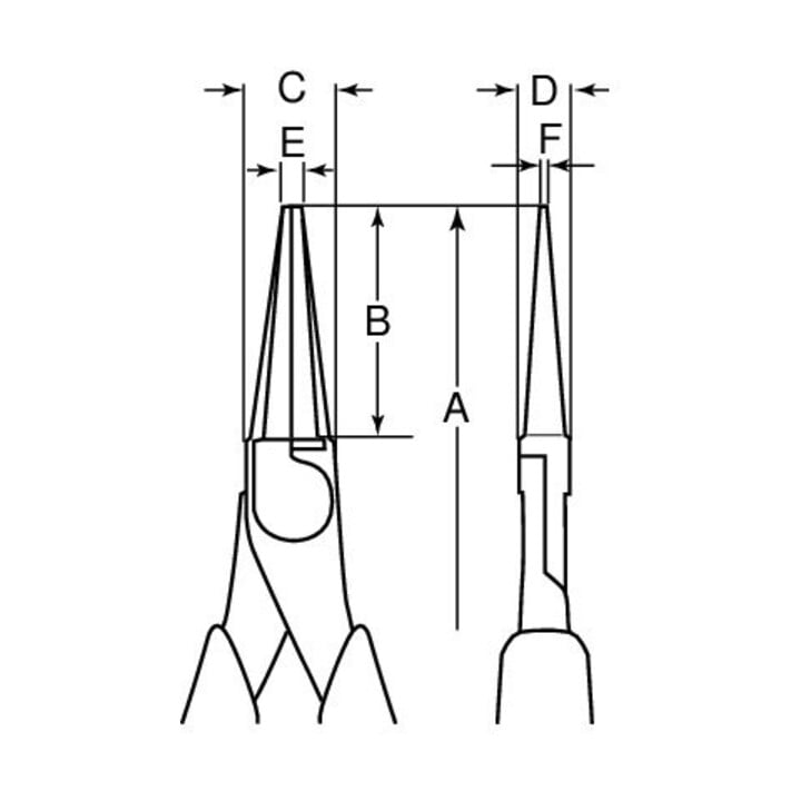 E/D/E Rundzange Verchromt Isoliert 160mm