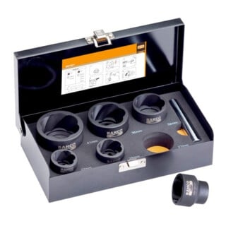 E/D/E Schlagnuss-Satz 7-tlg 1/2" 3/4" schwarz phosphatiert