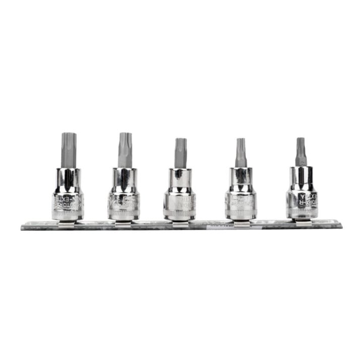 E/D/E Schraubendreher-Einsätze Satz 3/8" TX mit Stift auf Klemm
