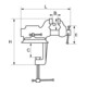 E/D/E Schraubstock Runder Schlitten Öffnungsweite 63mm