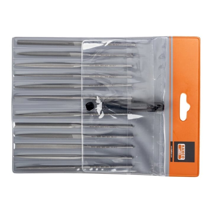 E/D/E Set de lime aiguille 12 pièces 140 mm avec étui en plastique