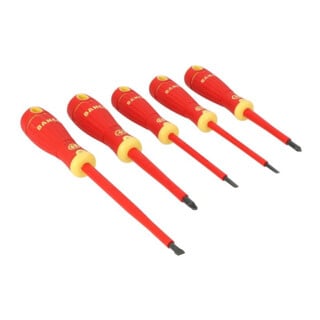 E/D/E Set de tournevis isolés 5 pièces fente PZ