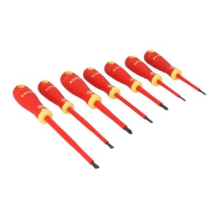 E/D/E Set de tournevis isolés 7 pièces fente PZ