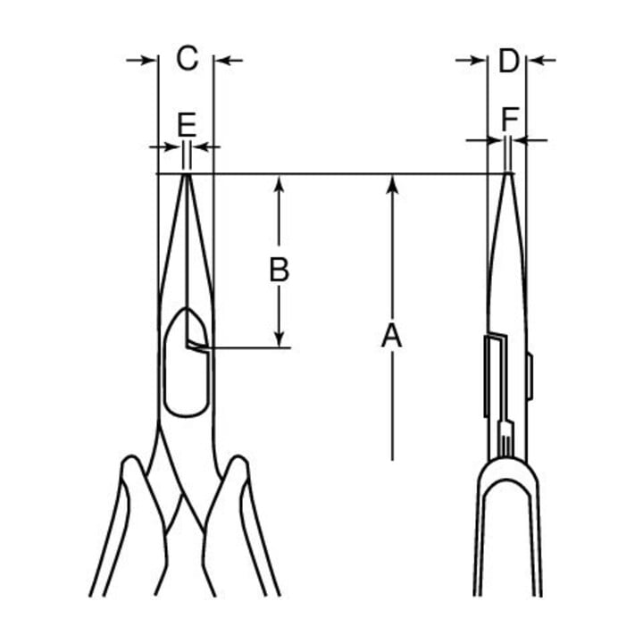 E/D/E Spitzzange Ergo 135mm glatte Greifflächen